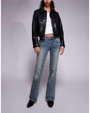 TRUE RELIGION Vaqueros De Talle Medio Y Corte Bootcut Con Lavado Azul Medio Big T Becca De - Negro