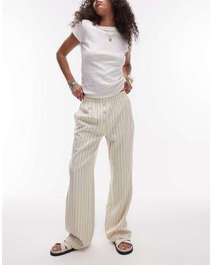 TOPSHOP Pinstripe Bobbi Boxer Joggers - Natural