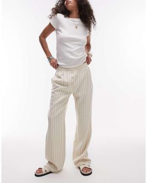 TOPSHOP Joggers Beis De Estilo Bóxer Con Raya Diplomática Bobbi De -Neutro