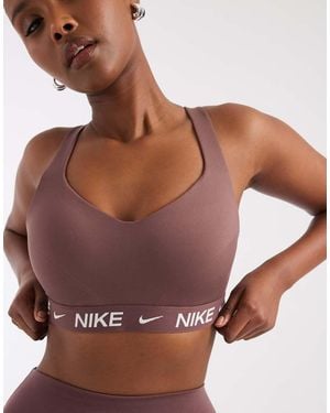 Nike Sujetador Deportivo Morado Oscuro De Alta Sujeción Dri-Fit Indy De - Marrón