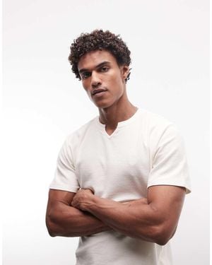 ASOS Regular-Fit T-Shirt Van Zware Crêpestof Met Borduursel Op De Borst - Wit