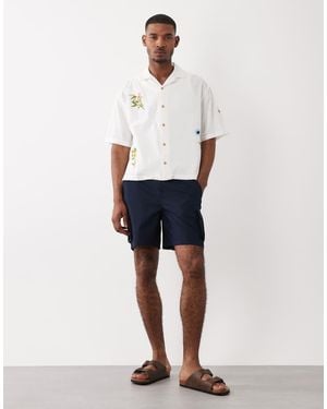ASOS Wide Leg Shorter Length Cargo Shorts - White