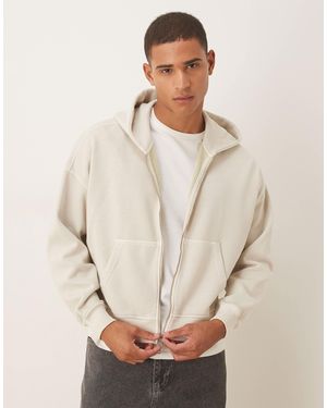 Abercrombie & Fitch – cropped-kapuzenjacke - Natur