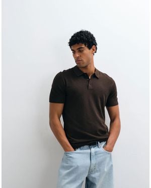 Mango Knit Polo Shirt - White
