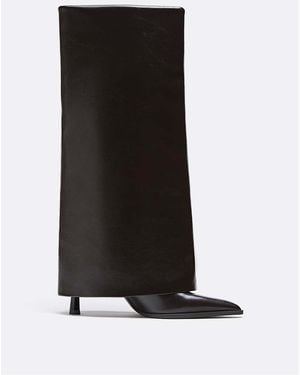 Stradivarius Foldover Knee Boots - Black
