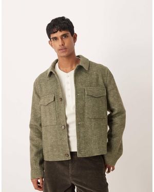 ASOS Harrington Jacket With Patch Pockets - Green