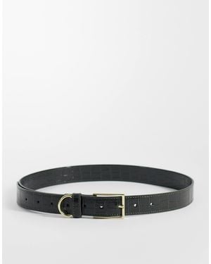 ASOS Square Buckle Hip And Waist Belt - Gray