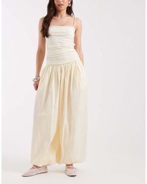 Aware Woven Balloon Trousers With Cuffed Ankle - Natural