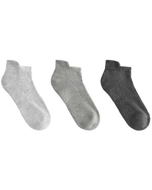 Oysho 3 Pairs Of Tab Cotton Blend Sports Trainer Socks - Grey