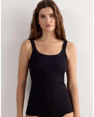 Intimissimi Superior Cotton Racer Back Vest Top - Black