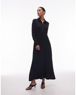 ARKET Maxi Jersey Shirt Dress - Blue