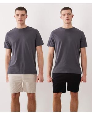 Only & Sons 2 Pack Cotton Rich Shorts - Grey