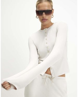 River Island Long Sleeve Soft Touch Top - Natural