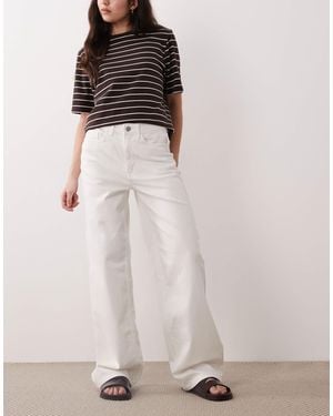 Vila Freya High Waist Wide Leg Jeans - White
