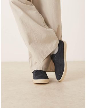 Mango Suede Lace Up Shoe With Contrast Sole - Natural