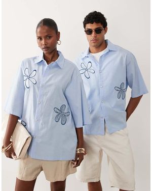 Sister Jane Nerina T-Shirt A Maniche Corte Con Dettaglio Pesce Decorato - Blu