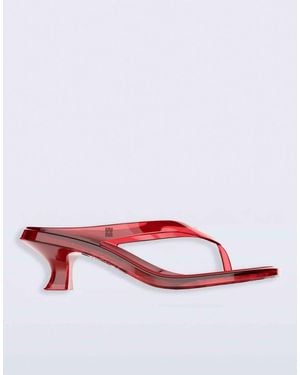 Melissa Thong Kitten Heel Sandals - Red