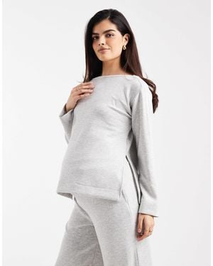 Vero Moda Boat Neck Long Sleeve Top Co-ord - White