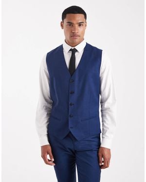 Jack & Jones Slim Fit Wool Blend Waistcoat - Blue