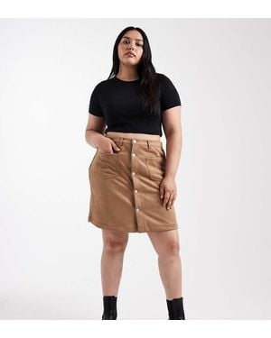 ONLY Faux Suede Mini Skirt - Brown
