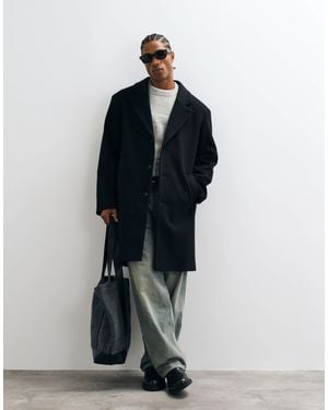 ASOS Wool Look Overcoat - Blue
