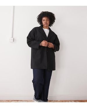 Noisy May Oversized Collar Jacket - Black