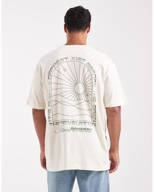 Only & Sons Relaxed Fit T-shirt With Astra Back Print - White