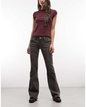 TRUE RELIGION Vaqueros De Talle Bajo Y Corte Acampanado De - Gris