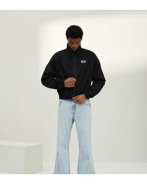 Bershka Straight-fit Flared Jeans - Black