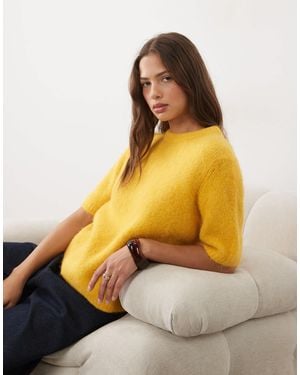 ASOS Premium Alpaca Blend T-shirt - Yellow