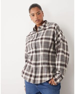 ASOS Asos design curve tailliertes hemd mit em karomuster - Grau