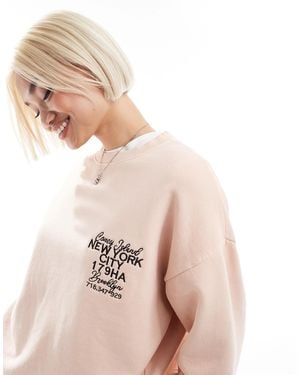 Daisy Street Sweat oversize à imprimé graphique - pêche délavé - Rose