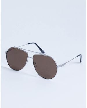 TOPSHOP Croatia Aviator Metal Frame Sunglasses - White