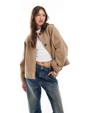 ASOS Barn Jacket With Contrast Collar - Blue