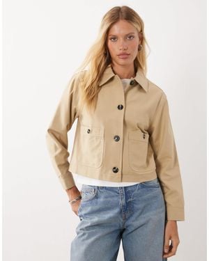 Mango Teen cropped-trench - Blau