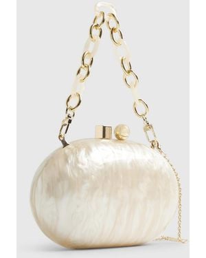 River Island Marble Hard Shell Clutch Bag - White