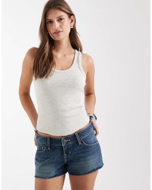 Hollister – jeansshorts im y2k-stil - Blau