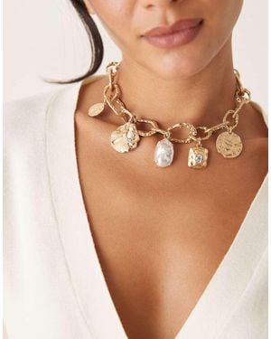 ASOS Collar Grueso Con Colgantes De Charms Grandes De - Neutro