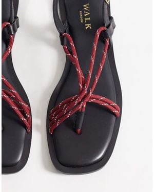 Walk London Sophia Lace Sandal - Black
