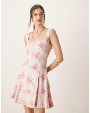 ASOS Square Neck Godet Mini Dress - Pink