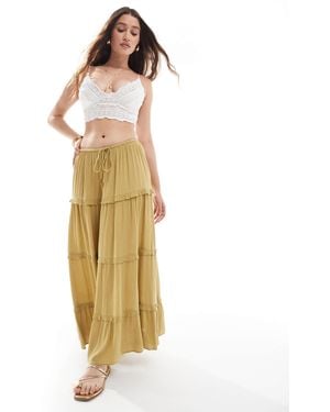 Miss Selfridge Miss Selfridge Tiered Maxi Skirt - Metallic