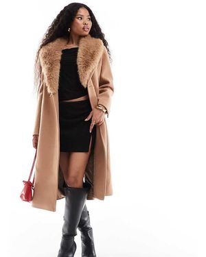 Forever New Faux Fur Collar Coat - Black