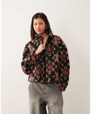 Abercrombie & Fitch Zip Up Fleece - Natural
