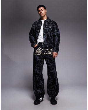 ICECREAM All Over Tree Camo Print Jeans Co-ord - Black