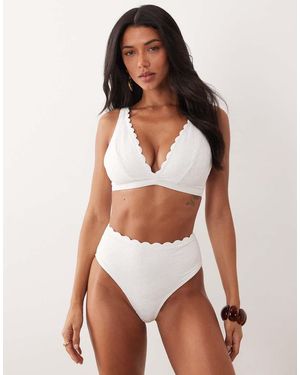 Peek & Beau Diepuitgesneden Bikinitop Met Broderie - Wit