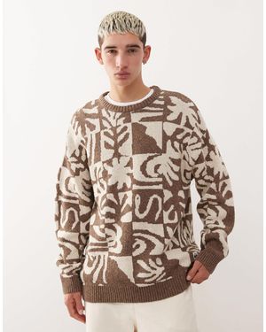 Quiksilver Hall city - pull en jacquard - marron chocolat
