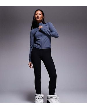 ASOS 4505 Ski & Snow Asos 4505 Petite Ski Thermal Ribbed Fleece Back Base Layer Legging With Sweat Wicking - Blue