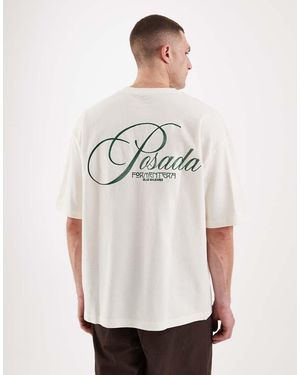 ASOS Heavyweight Oversized T-shirt With Text Embroidery - Natural