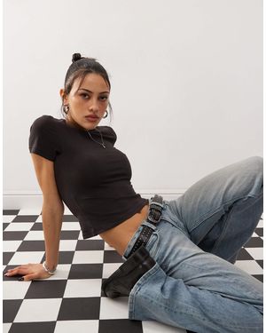 Weekday T-shirt ajusté - foncé - Marron