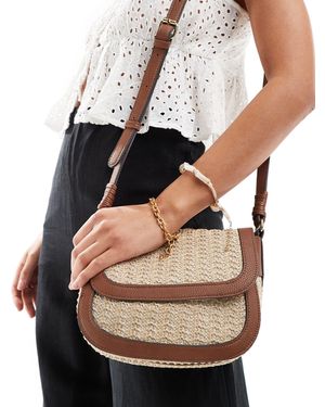 Accessorize – umhängetasche aus strohmix - Schwarz